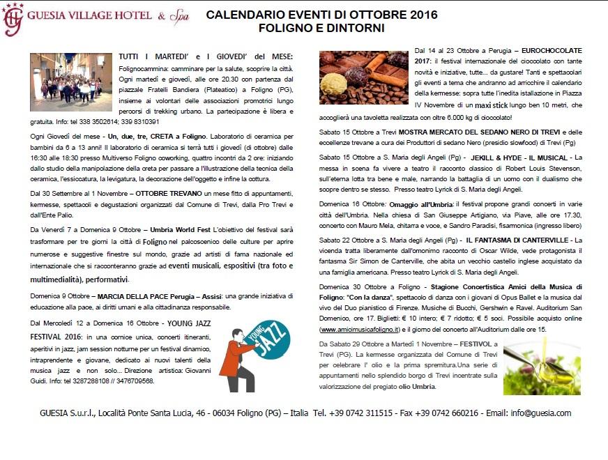 events calendar in Foligno